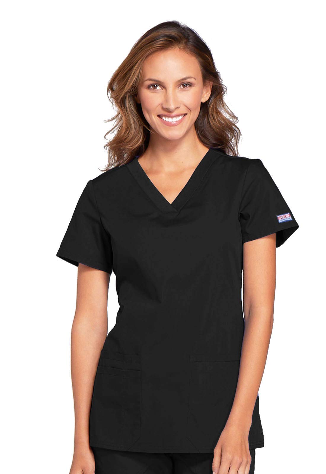 Cherokee Women's V-Neck Scrub Top - Modern Classic Shirt with 3 Pockets, Instrument Loop & Fade Resistant Fabric - WW645