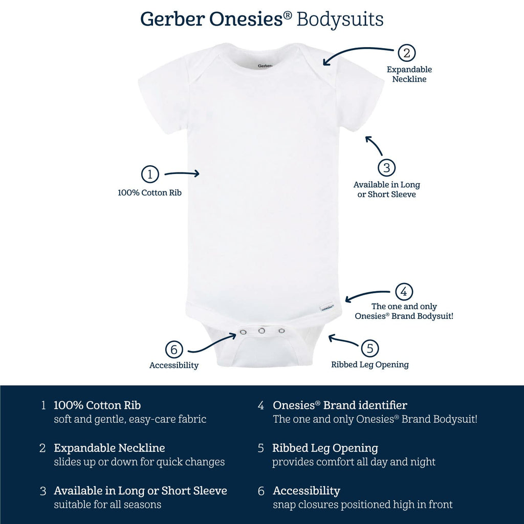 Gerber Unisex-Baby 8-pack Short Sleeve Onesies Bodysuits