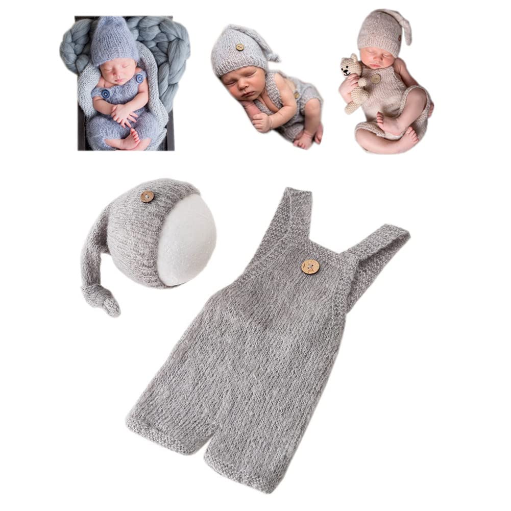 Fashion Cute Newborn Boy Girls Baby Costume Outfits Photography Props Hat Pants