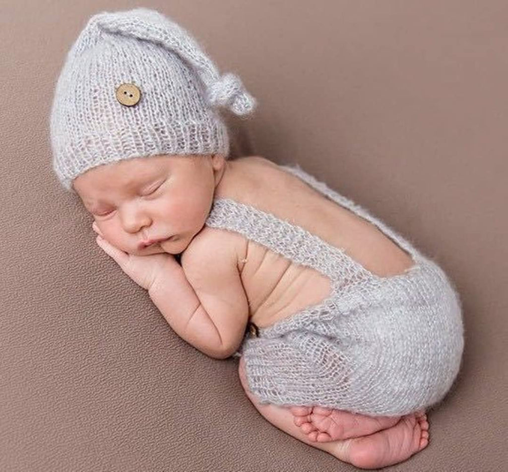 Fashion Cute Newborn Boy Girls Baby Costume Outfits Photography Props Hat Pants