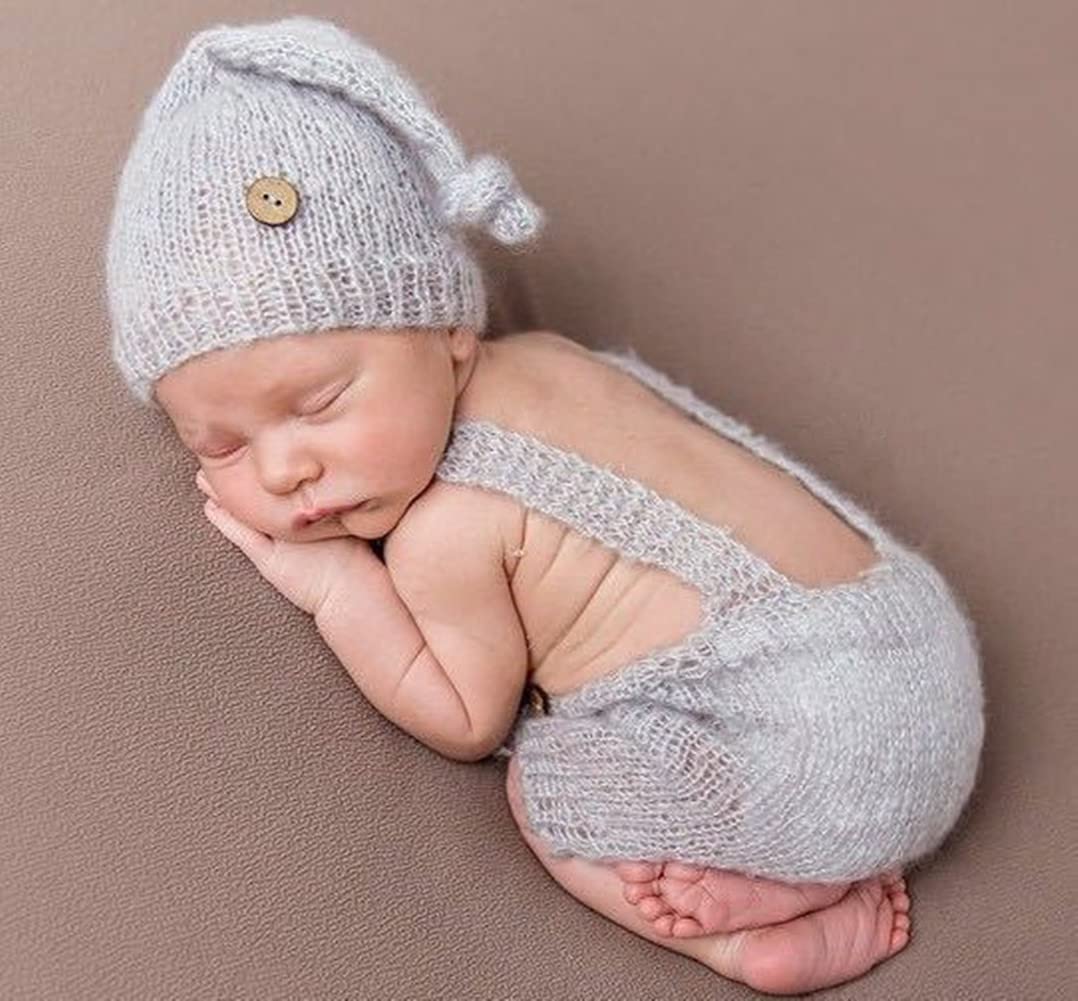 Fashion Cute Newborn Boy Girls Baby Costume Outfits Photography Props Hat Pants