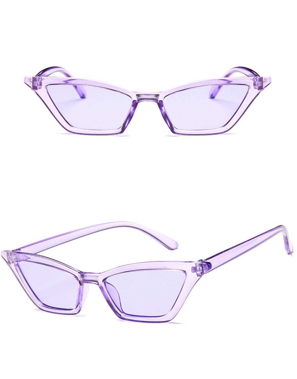 W&Y YING Small Cat Eye Sunglasses for Men and Women Skinny Retro Frame Y2K Shades Trendy Fun Fashion Glasses