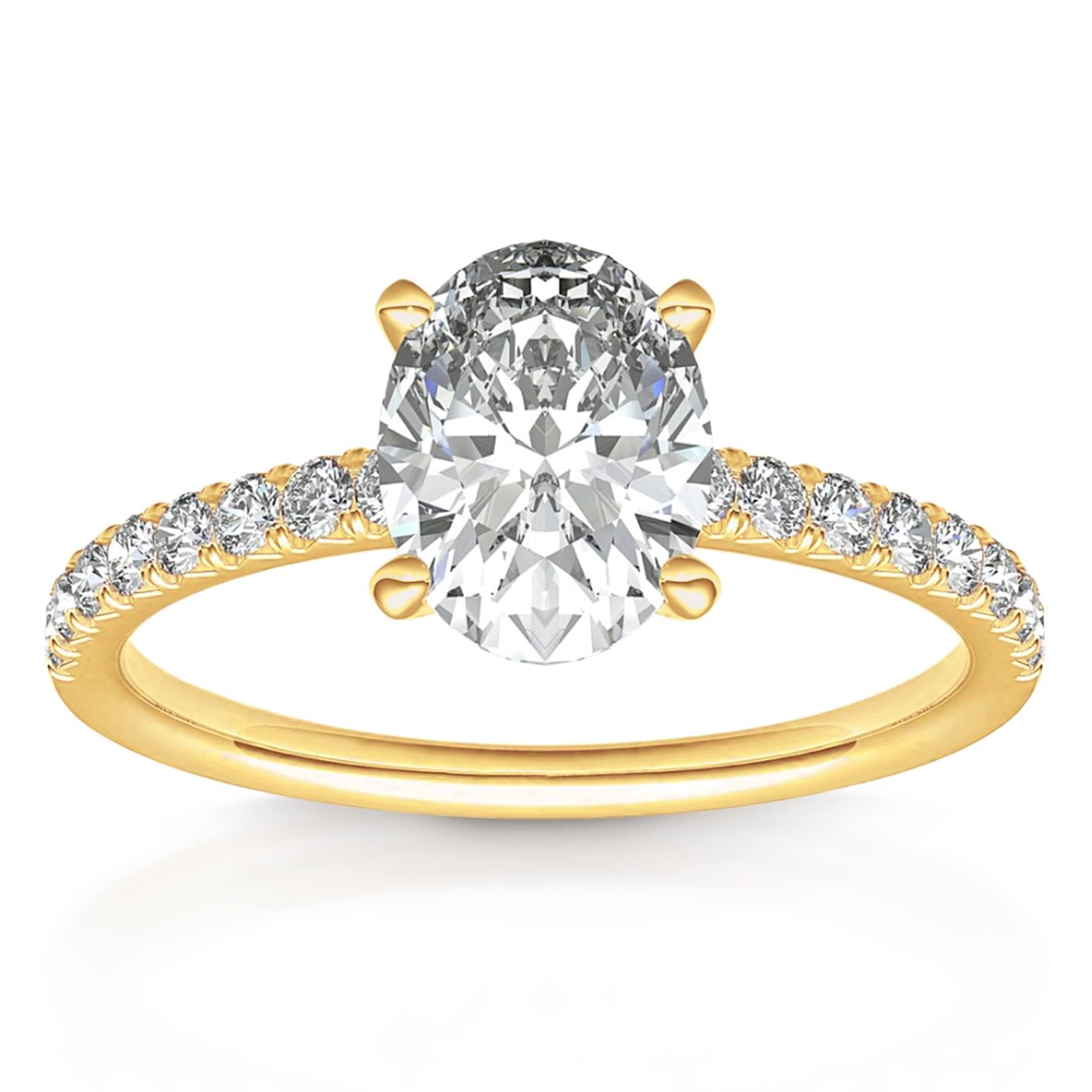 PAVOI 14K Gold Plated Engagement Rings for Women | Promise Wedding Band | 1.50CT - 3CT Cushion Cut Round Oval Cubic Zirconia Engagement Ring