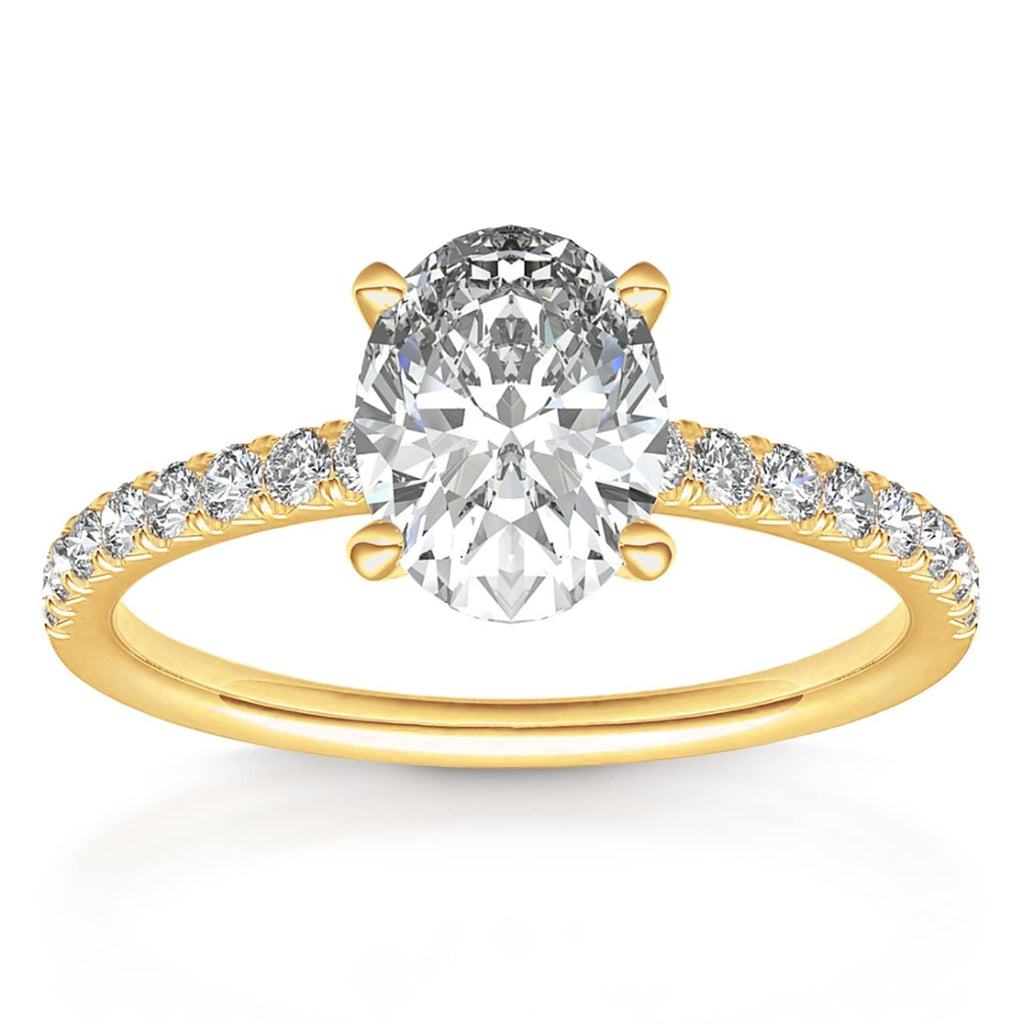 PAVOI 14K Gold Plated Engagement Rings for Women | Promise Wedding Band | 1.50CT - 3CT Cushion Cut Round Oval Cubic Zirconia Engagement Ring