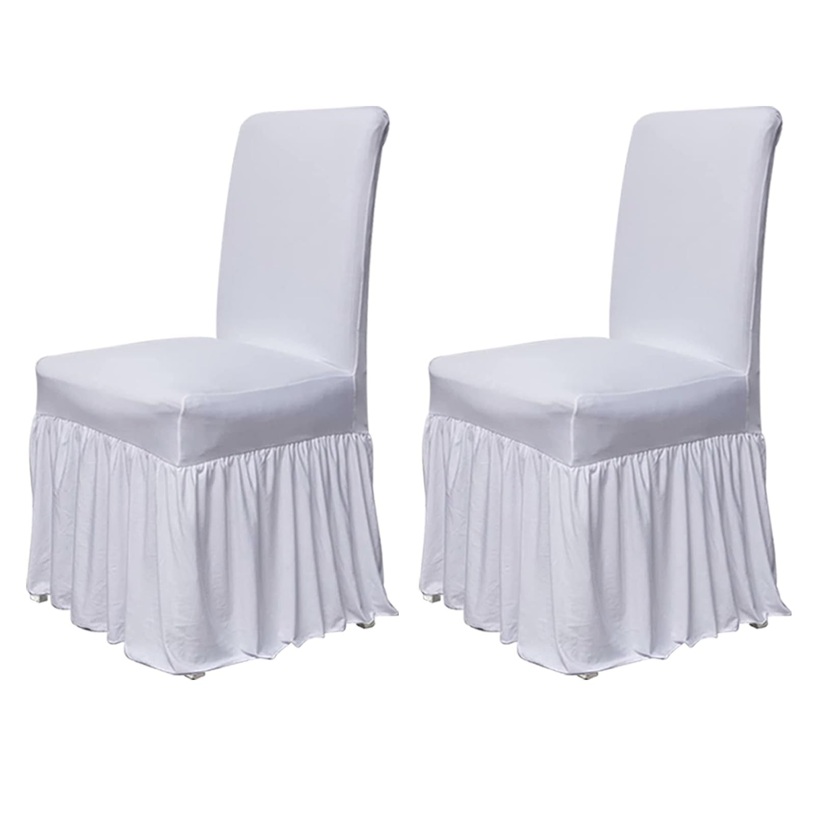 molasofa Chair Covers for Dining Room Set of 6 Stretch Chair Slipcovers with Skirt for Kitchen Seat Protectors Wedding Banquet Decor Kids Pets Spandex Fabric Washable (6pcs, Brown)