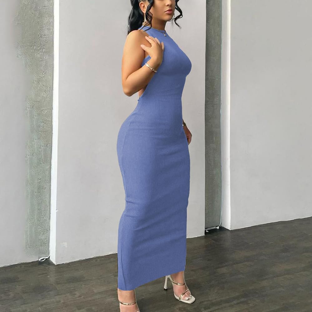 Nimsruc Women Summer Sexy Bodycon Maxi Dress Casual Long Dresses
