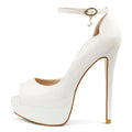 MERUMOTE Women's Platform Stiletto Heels Shoes Peep Toe Pumps 6 inch Heels for Dress Wedding Party