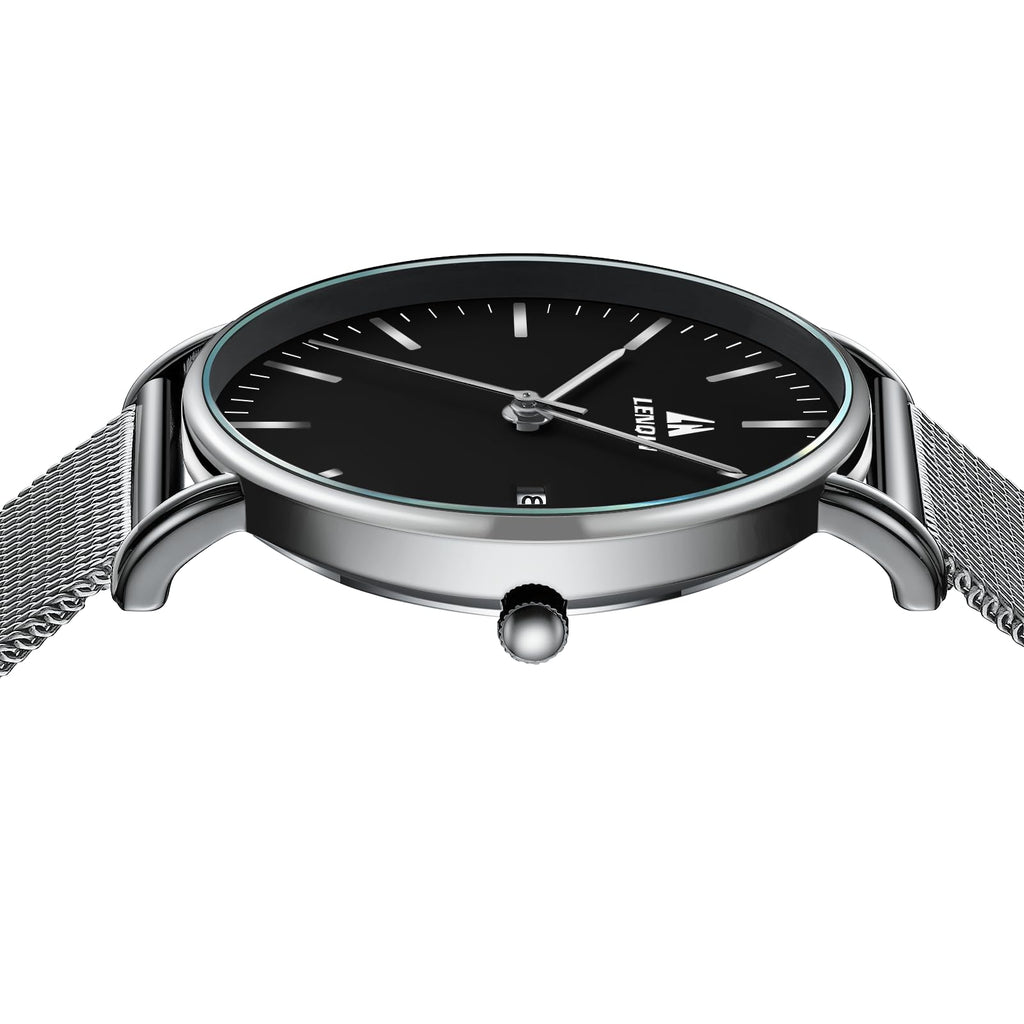 LN LENQIN Mens Watches Waterproof Stainless Steel Watch for Men Analog Quartz Fashion Business Designer Wristwatch