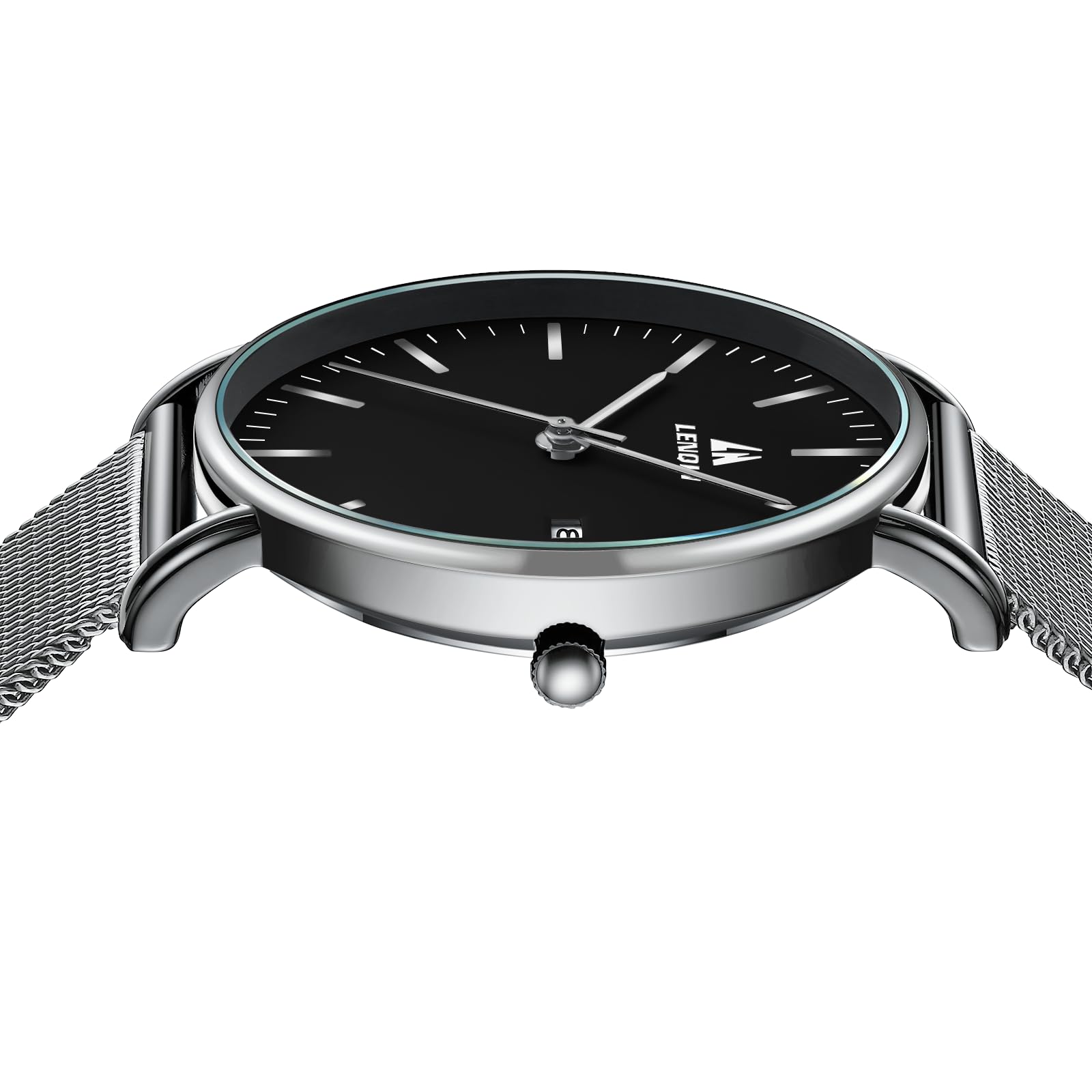 LN LENQIN Mens Watches Waterproof Stainless Steel Watch for Men Analog Quartz Fashion Business Designer Wristwatch