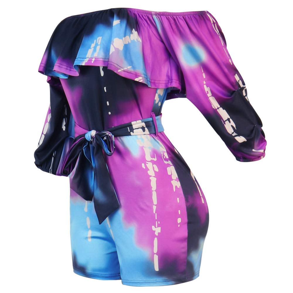 Sexy Two Piece Shorts Set - African Floral Jumpsuits Rompers Vacation Club Outfit