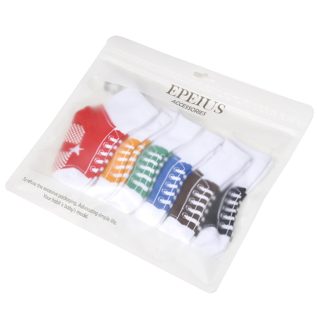 EPEIUS Unisex Baby Girls Boys Non-Slip Socks (Set of 6)