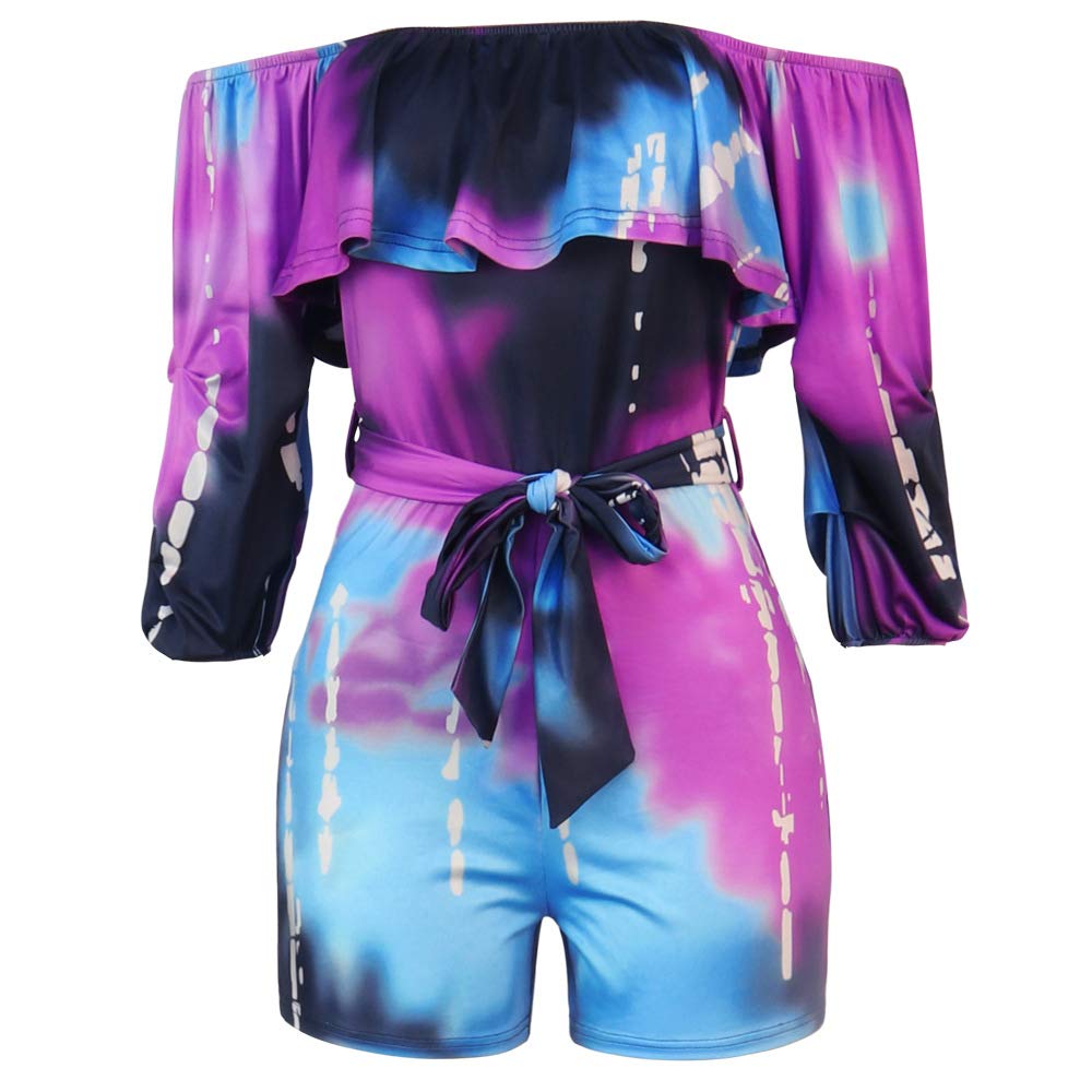 Sexy Two Piece Shorts Set - African Floral Jumpsuits Rompers Vacation Club Outfit