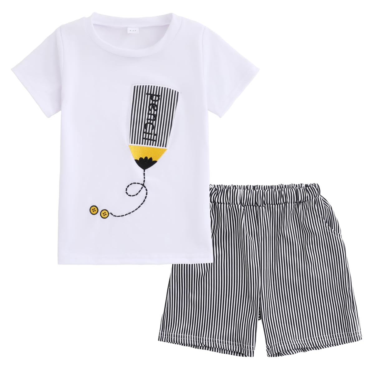 Kids Tween Boy Casual Clothing Set Letter Graphic Colorblock Tee +Shorts Summer Clothing Set 4-14 Years