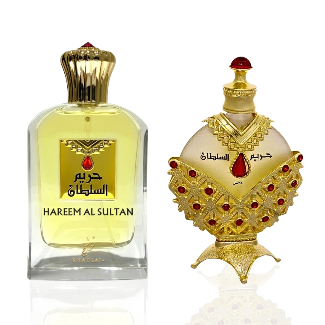 KHADLAJ PERFUMES Hareem Al Sultan Gold Concentrated Perfume Oil for Unisex, 1.18 Ounce | for Unisex