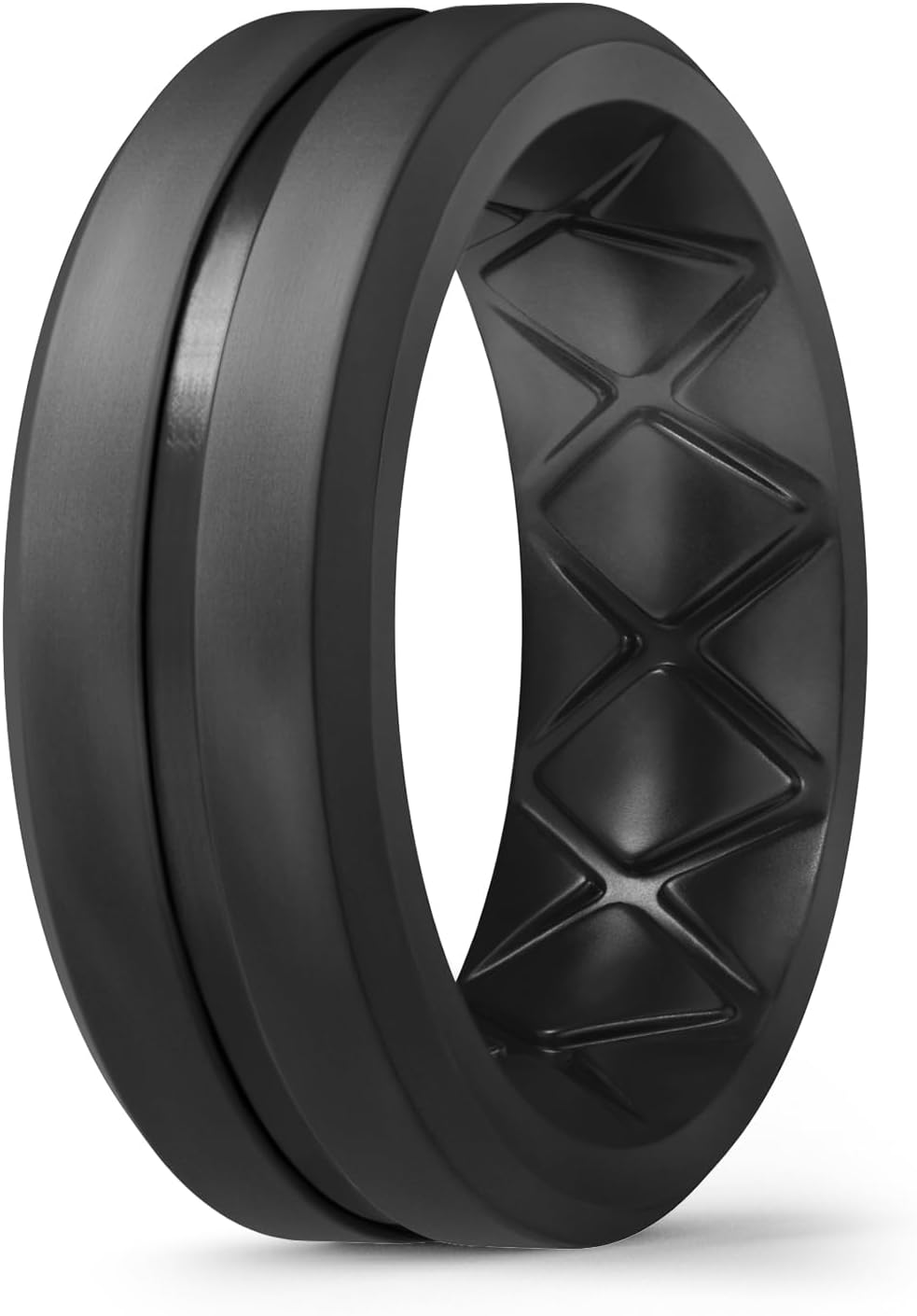 Egnaro Men's Silicone Ring 1/4/6 Multipack, Workout Travel Rubber Wedding Bands For Him, 8mm Width 2mm Thickness
