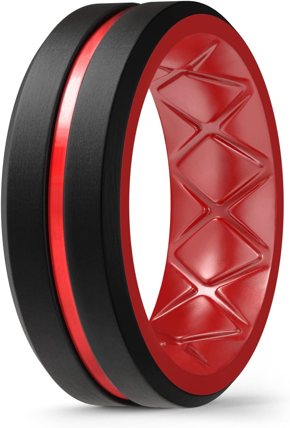 Egnaro Men's Silicone Ring 1/4/6 Multipack, Workout Travel Rubber Wedding Bands For Him, 8mm Width 2mm Thickness