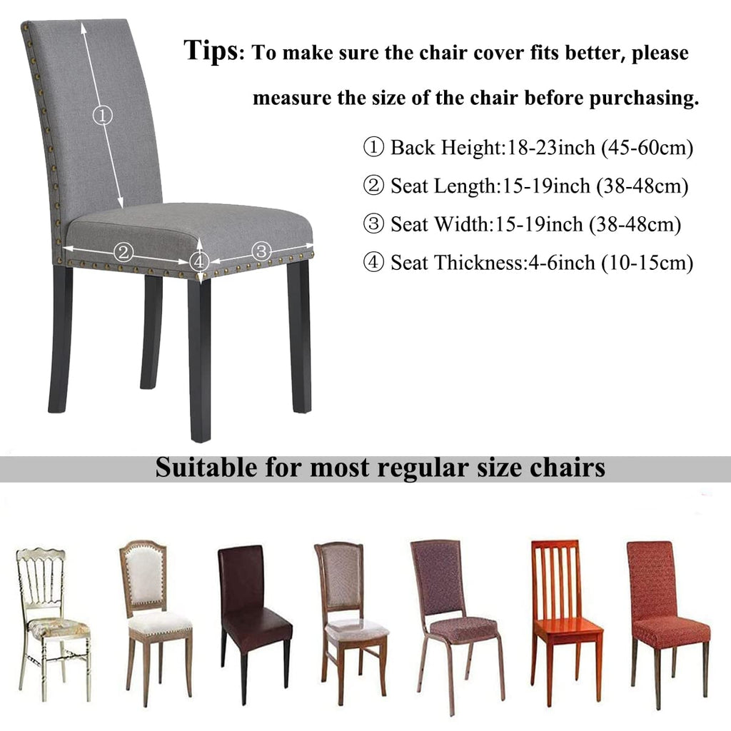 HZDHCLH 6 Pack Chair Covers for Dining Room,Soft Spandex Removable Washable Anti-dust Seat Slipcover, Protector for Hotel,Office,Ceremony,Banquet Wedding Party(Beige, Set of 6)