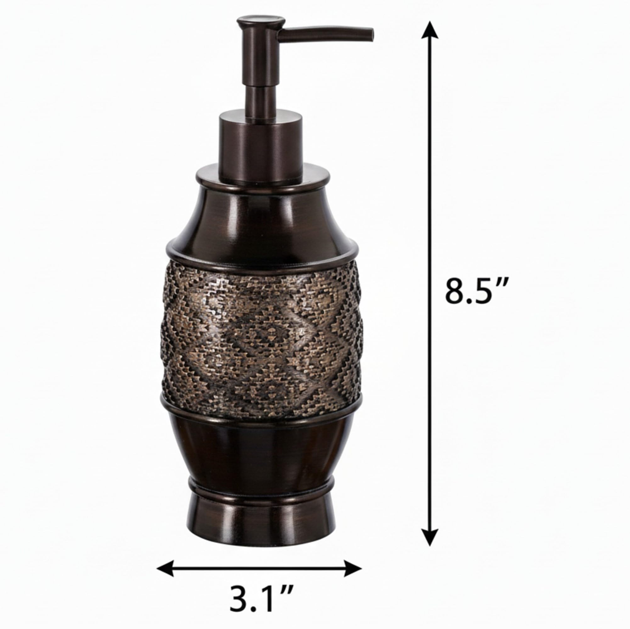 Creative Scents Dublin Brown Bathroom Accessories Set Complete - 4 Pc. Bathroom Sets Accessories, Luxury Bathroom Accessory Set - Soap Dispenser, Soap Dish, Tumbler & Toothbrush Holder Set