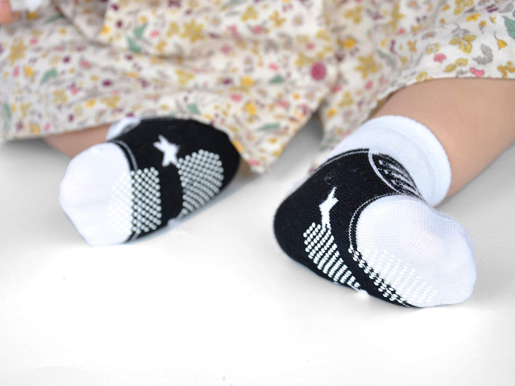 EPEIUS Unisex Baby Girls Boys Non-Slip Socks (Set of 6)