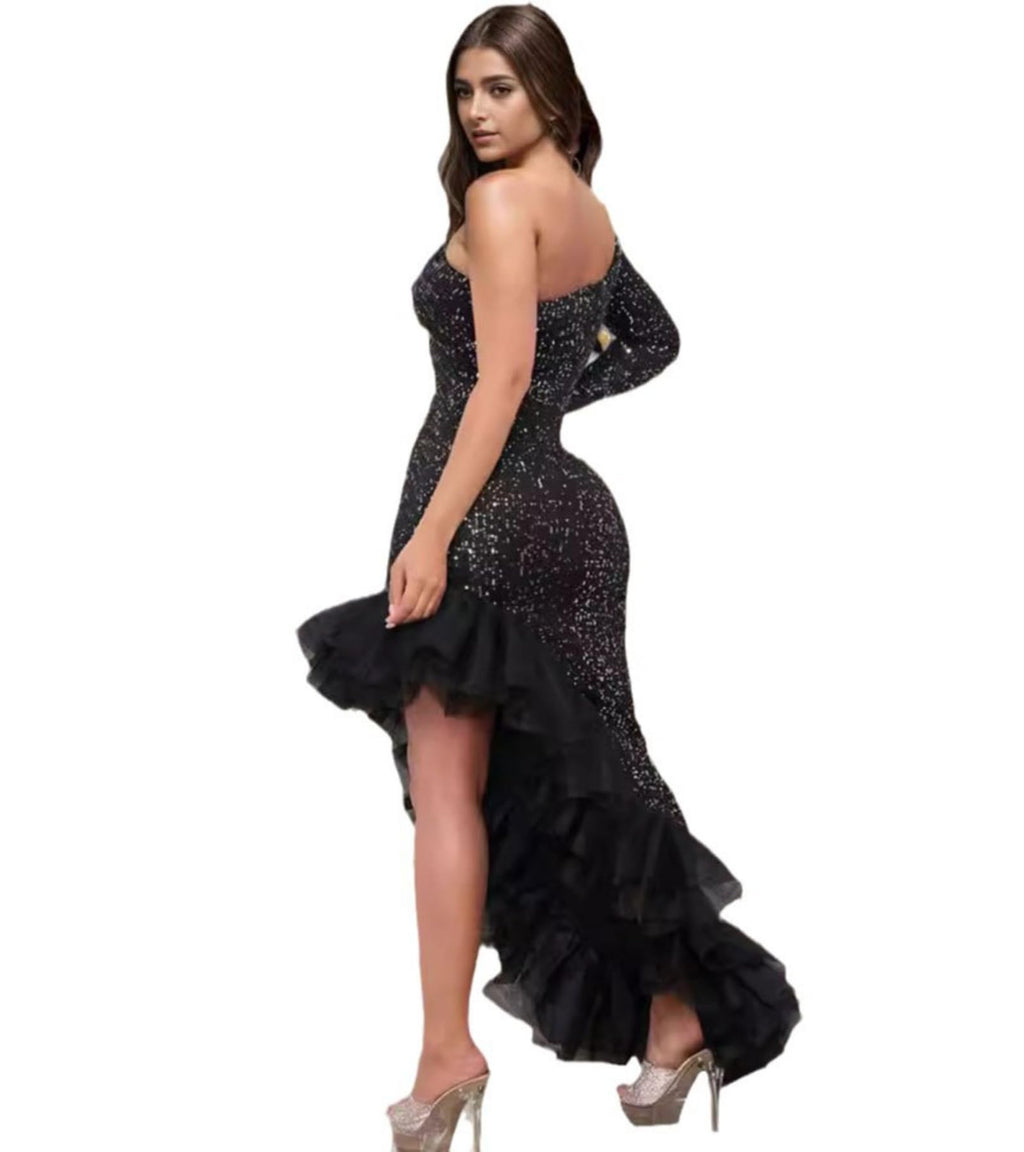 PORRCEY Women's Sexy Elegant Sparkly Sequins Evening Dress Party Club Night Outfits