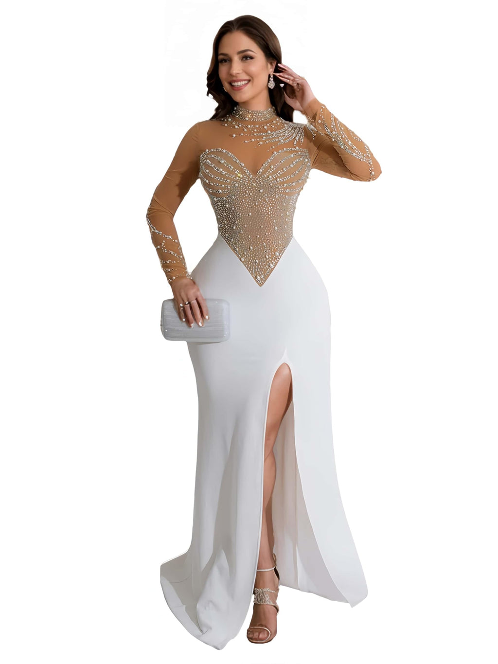 Figdaw Rhinestone Embellished Formal Gowns and Evening Dresses for Women 2026
