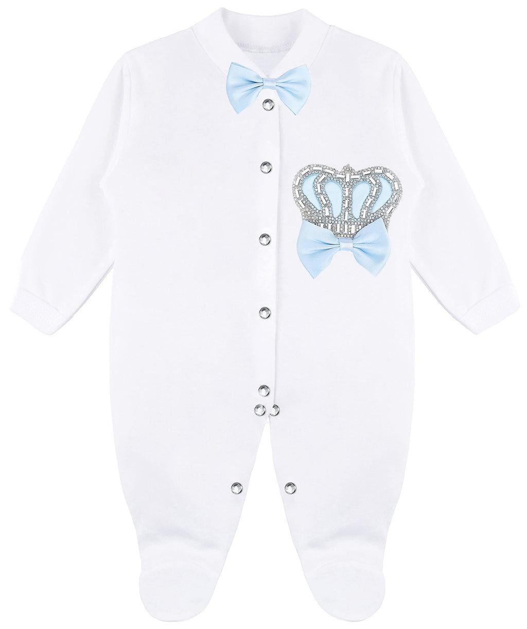 Lilax Baby Boy Newborn Crown Jewels Layette 3 Piece Gift Set