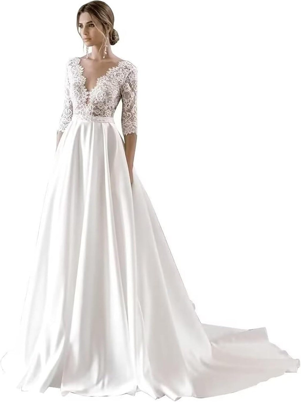 Wedding Dress for Bride Lace Appliques Mermaid Boho Beach Bridal Gowns BOF44