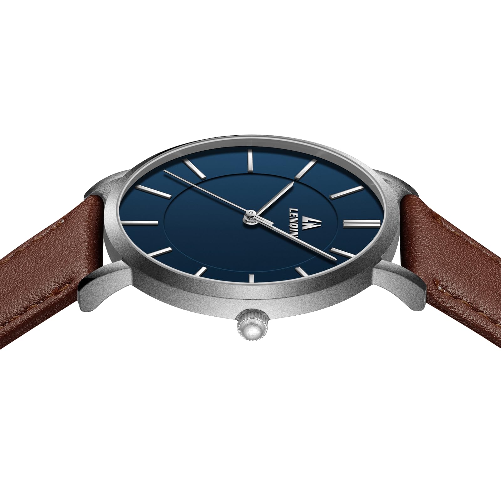 LN LENQIN Mens Watches Waterproof Stainless Steel Watch for Men Analog Quartz Fashion Business Designer Wristwatch