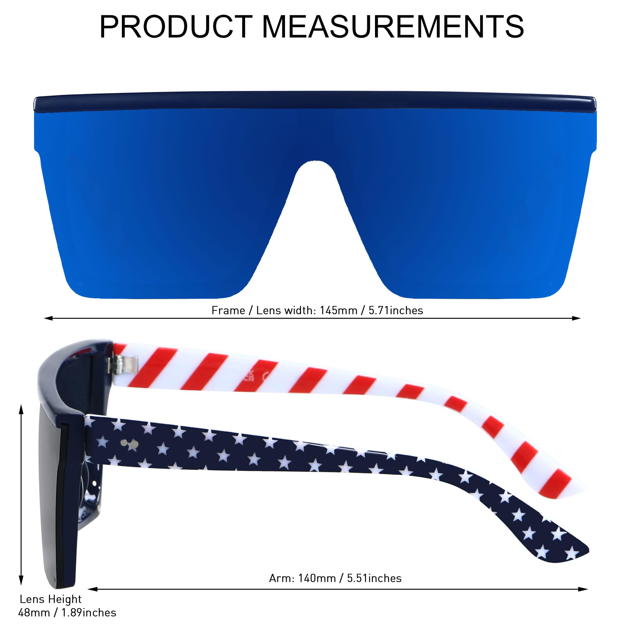 LYZOIT Square Oversized Sunglasses for Women Men Big Flat Top Fashion Shield Large UV Protection Rimless Shades