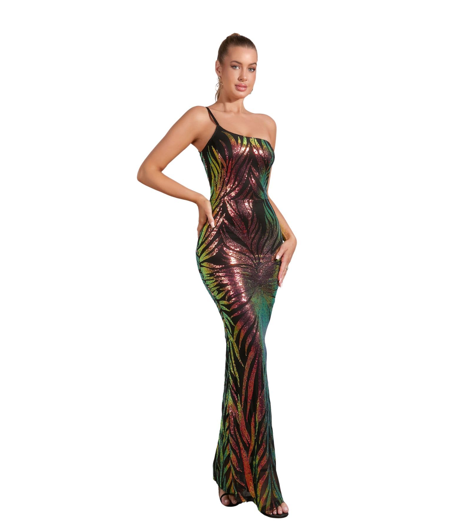 PORRCEY Women's Sexy Elegant Sparkly Sequins Evening Dress Party Club Night Outfits