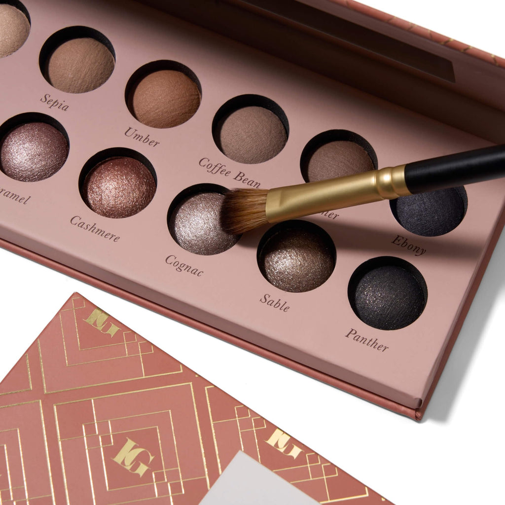 LAURA GELLER NEW YORK The Delectables Earthy Essentials Baked Eyeshadow Palette | 14 Pigmented Eyeshadows Blendable Natural Look