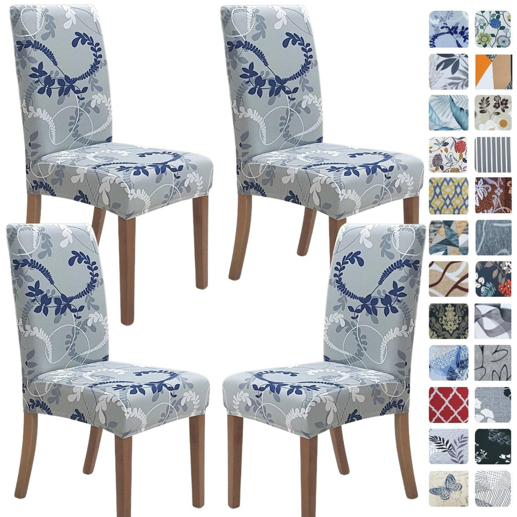 SPRINGRICO Chair Covers for Dining Room 6 Pack, Stretch Dining Chair Cover, Washable Spandex Kitchen Parsons Chair Slipcovers, Removable Seat Protector for Home or Party (Set of 6, Floral Beige)