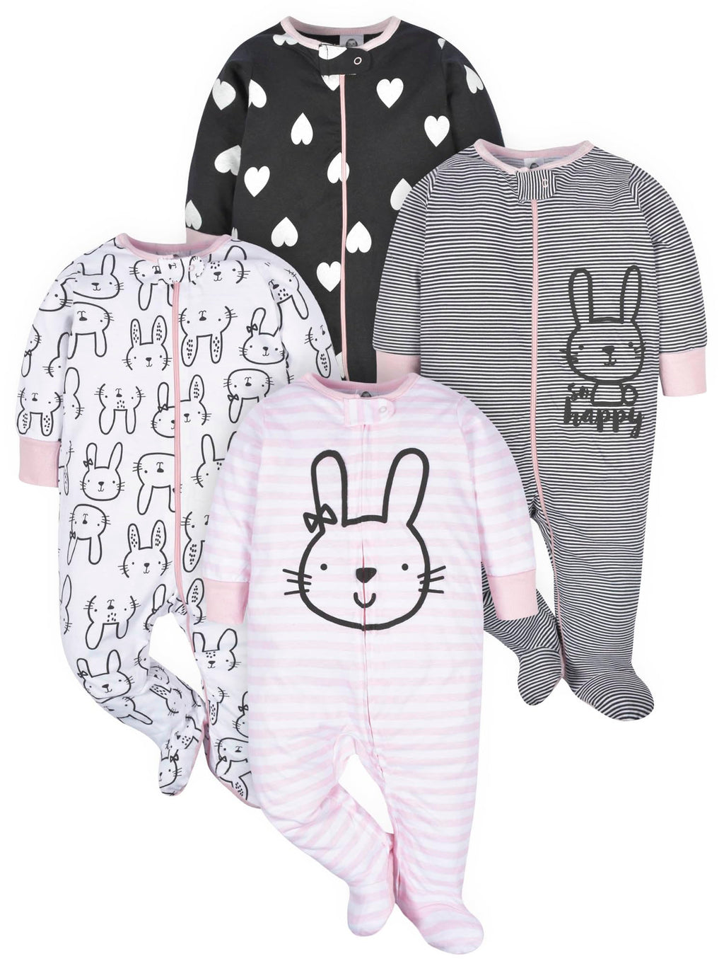 Gerber Baby-Girls 4 Pack Sleep 'N Play Footie