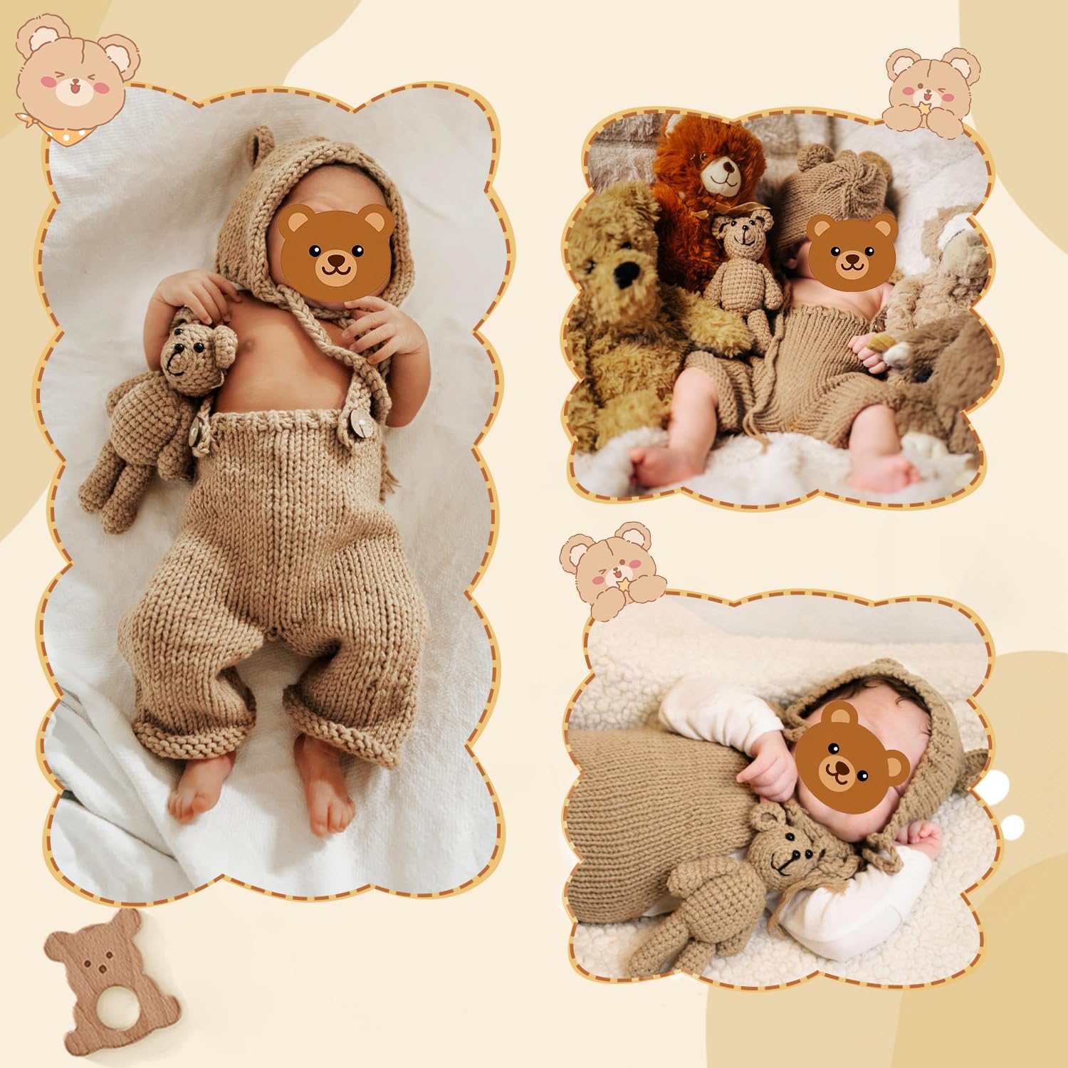 BLUETOP Cute Newborn Photography Outfits Boys Girls Baby Costume Set
