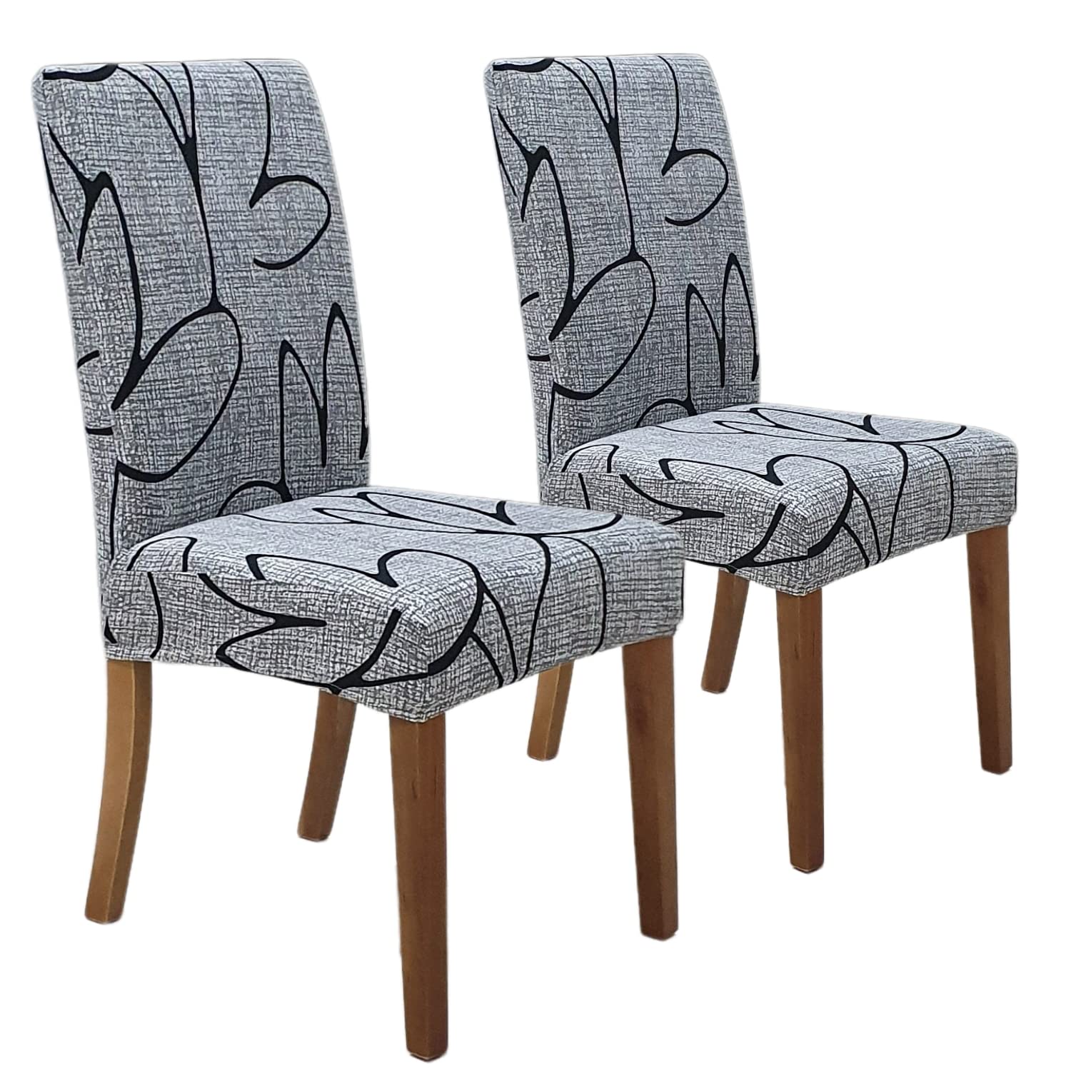 SPRINGRICO Chair Covers for Dining Room 6 Pack, Stretch Dining Chair Cover, Washable Spandex Kitchen Parsons Chair Slipcovers, Removable Seat Protector for Home or Party (Set of 6, Floral Beige)