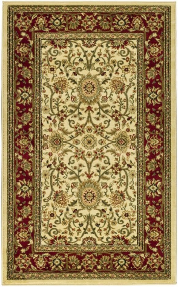 SAFAVIEH Lyndhurst Collection Area Rug - 5'3" x 7'6", Ivory & Red, Traditional Oriental Design, Non-Shedding & Easy Care, Ideal for High Traffic Areas in Living Room, Bedroom (LNH212K)