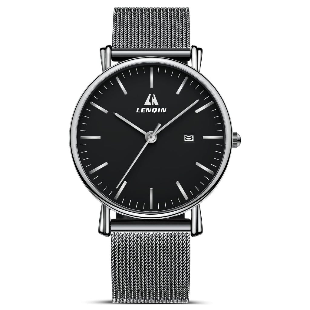 LN LENQIN Mens Watches Waterproof Stainless Steel Watch for Men Analog Quartz Fashion Business Designer Wristwatch