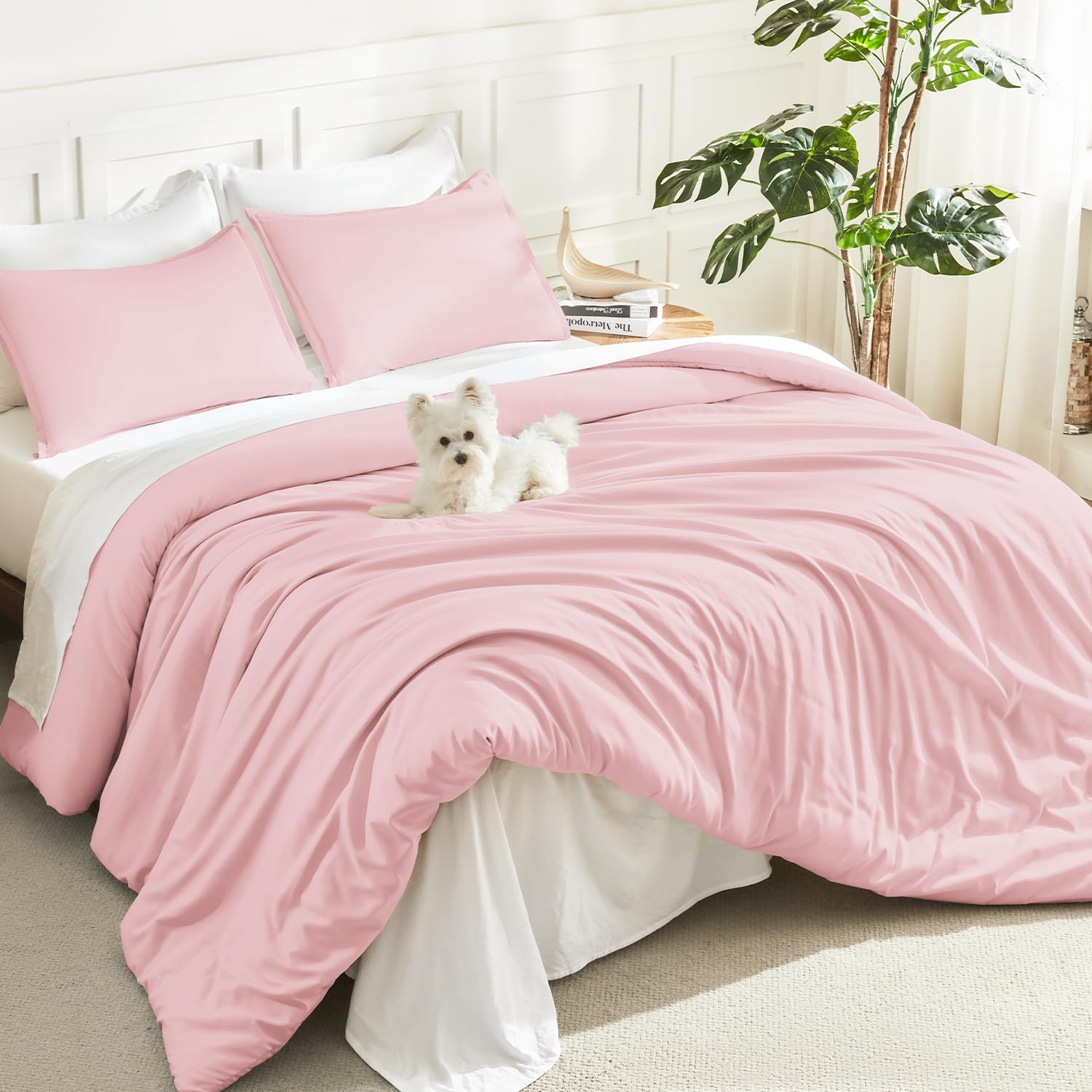 Litanika King Size Comforter Set, 3 Pieces Lightweight Solid Comforter King Size, All Season Fluffy Down Alternative Comforter Bed Set Quilt Blanket, Sage Green, King