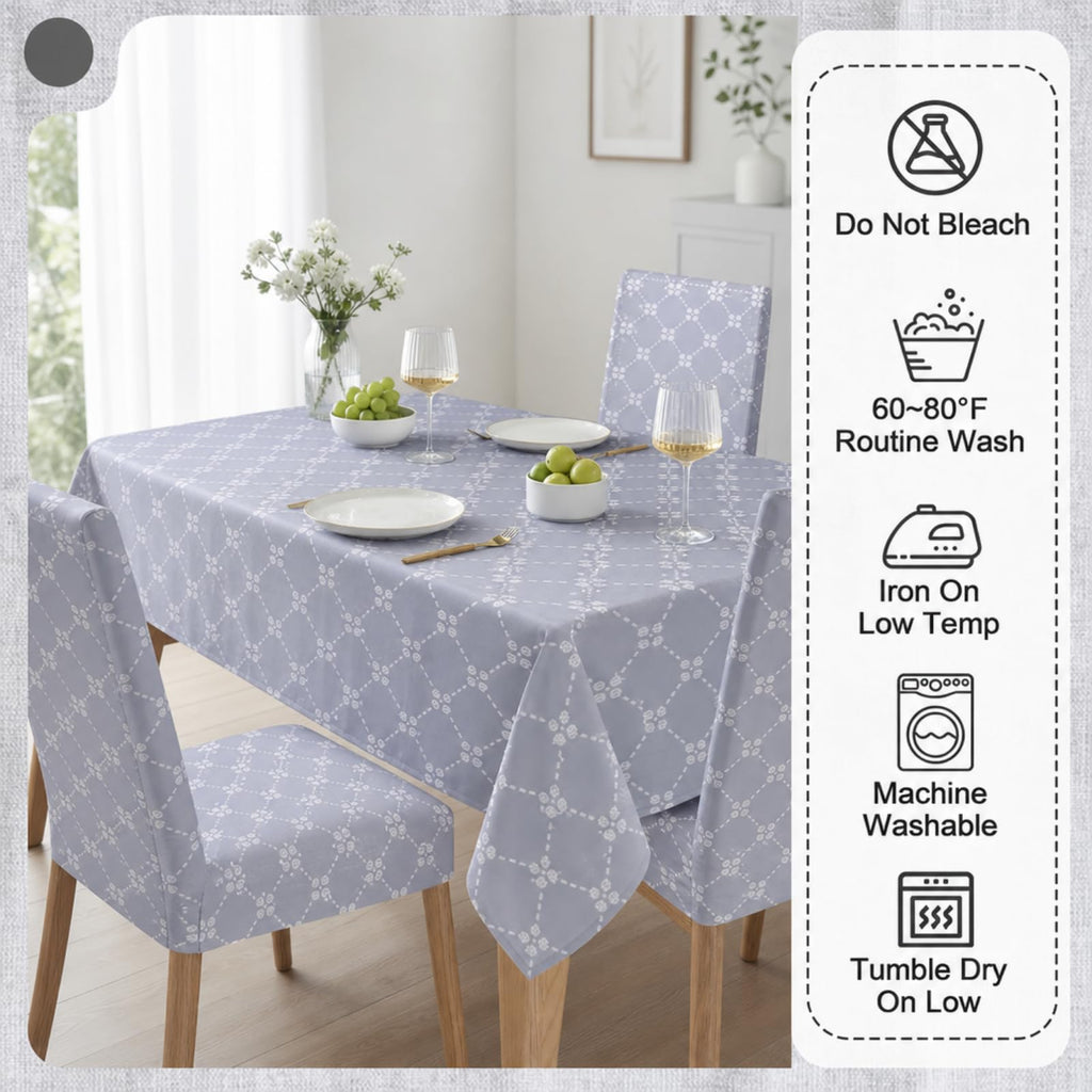 7 Pcs Sunflower Chair Covers and Tablecloth Set 60 x 84 Inch Waterproof Stain Rectangular Table Cover with Stretchable Removable Chair Slipcovers for Dining Room Kitchen Patio Summer Parties