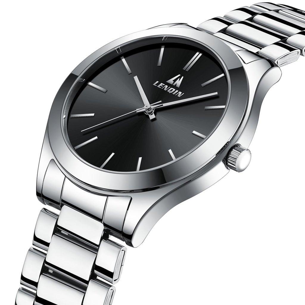 LN LENQIN Mens Watches Waterproof Stainless Steel Watch for Men Analog Quartz Fashion Business Designer Wristwatch