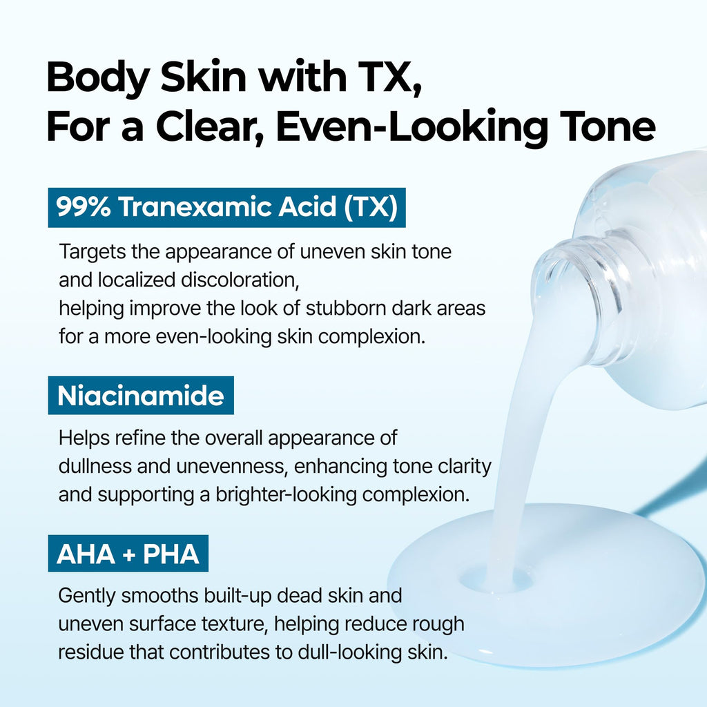 Dr.Melaxin Peel Shot Kojic Acid Turmeric Body Exfoliator Spray 6.76 fl.oz - AHA PHA Niacinamide Body Scrub for KP Bumps, Dark Spots, Uneven Skin Tone, Dead Skin, Korean Skin Care