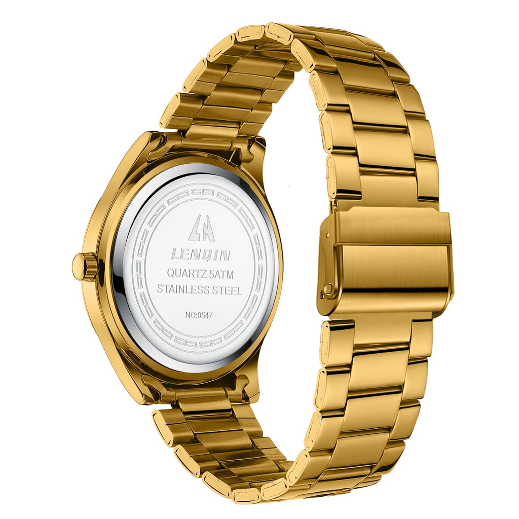 LN LENQIN Mens Watches Waterproof Stainless Steel Watch for Men Analog Quartz Fashion Business Designer Wristwatch