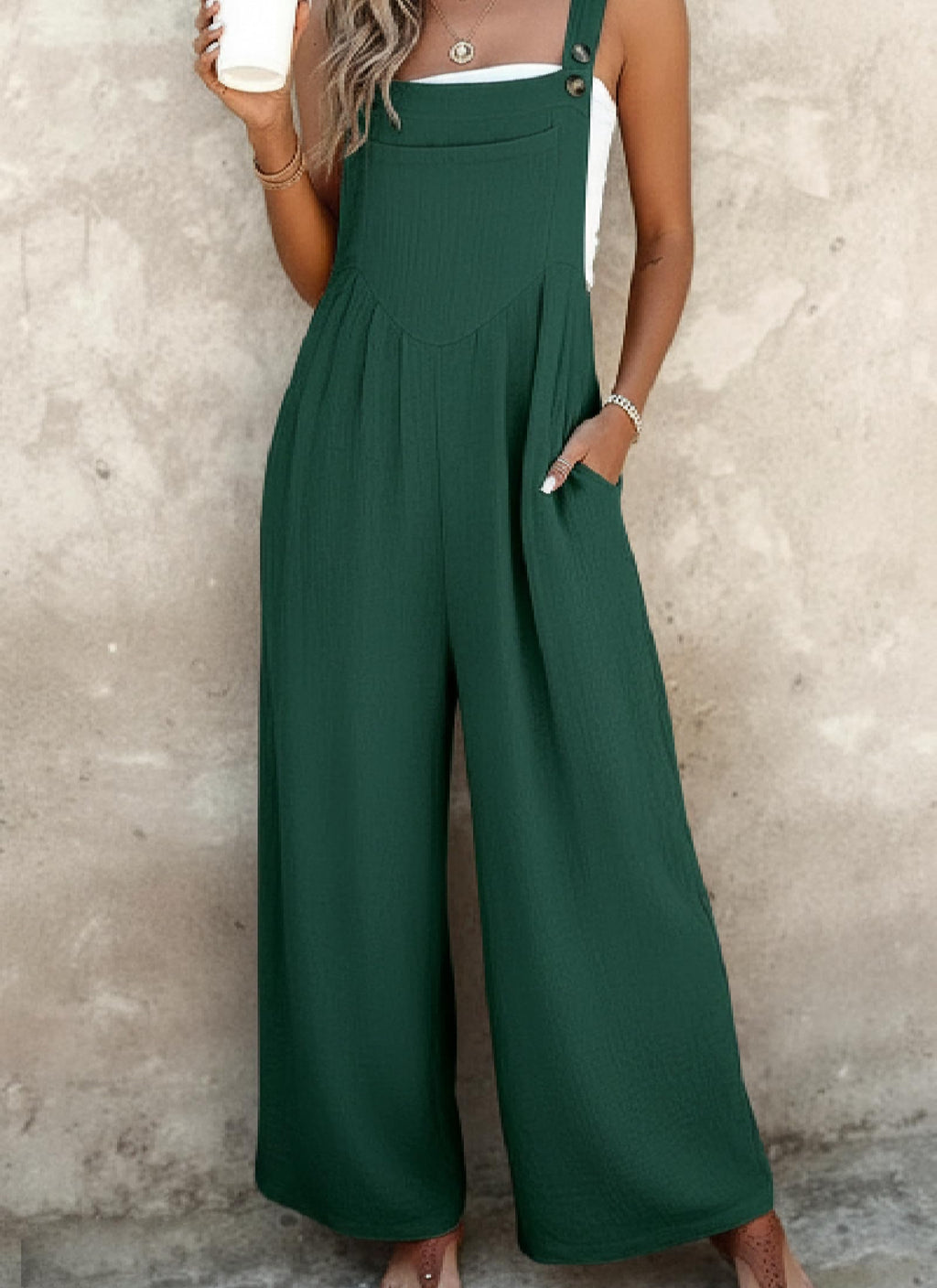 Women's Jumpsuits 2026 Summer Floral Overalls One Piece Outfits Sleeveless Wide Leg Pants Rompers with Pockets