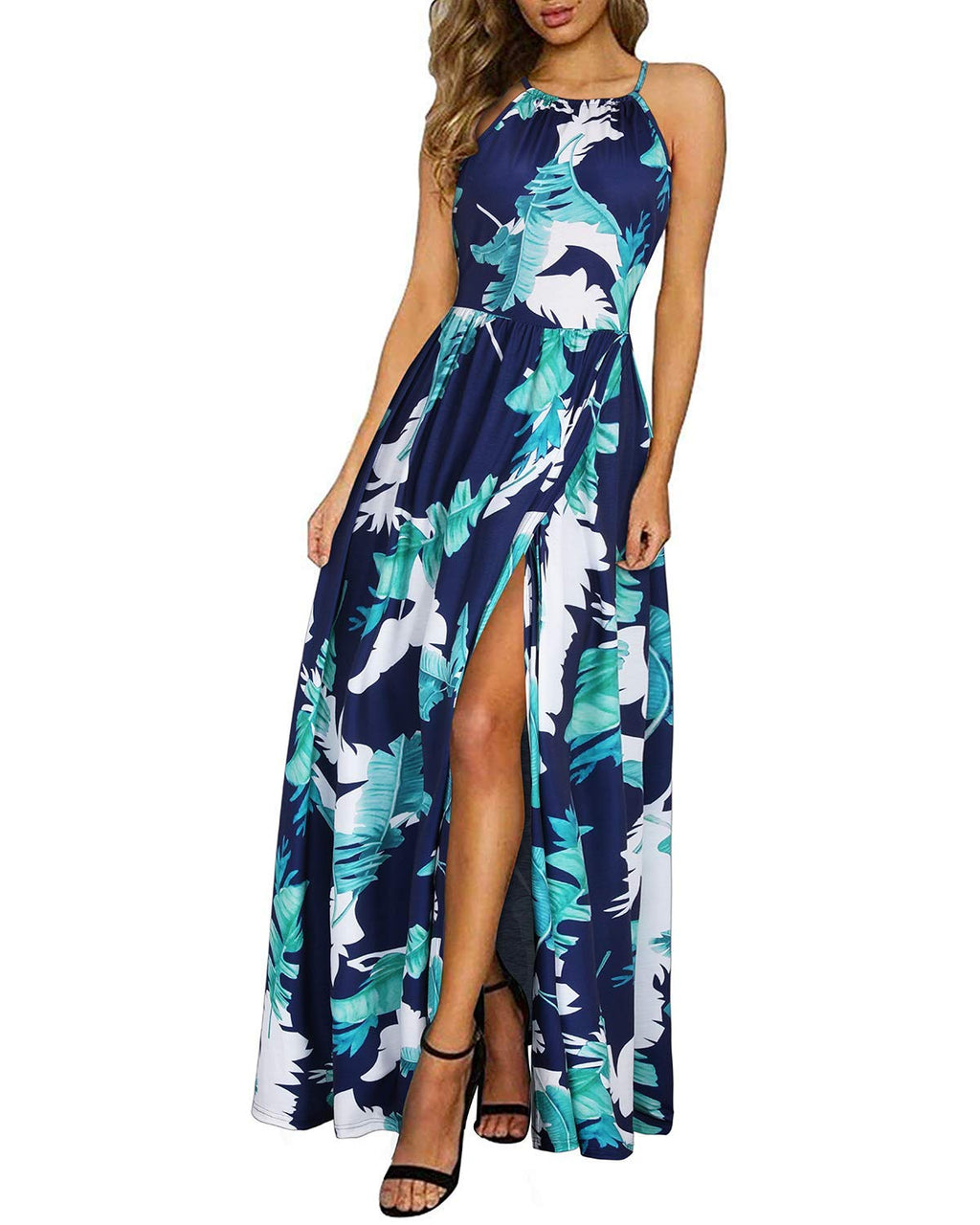 KILIG Women's Summer Floral Beach Flowy Split Maxi Long Dresses