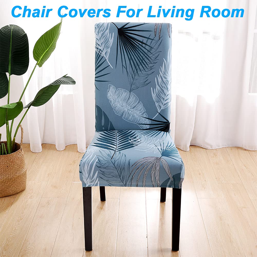 HZDHCLH 6 Pack Chair Covers for Dining Room,Soft Spandex Removable Washable Anti-dust Seat Slipcover, Protector for Hotel,Office,Ceremony,Banquet Wedding Party(Beige, Set of 6)
