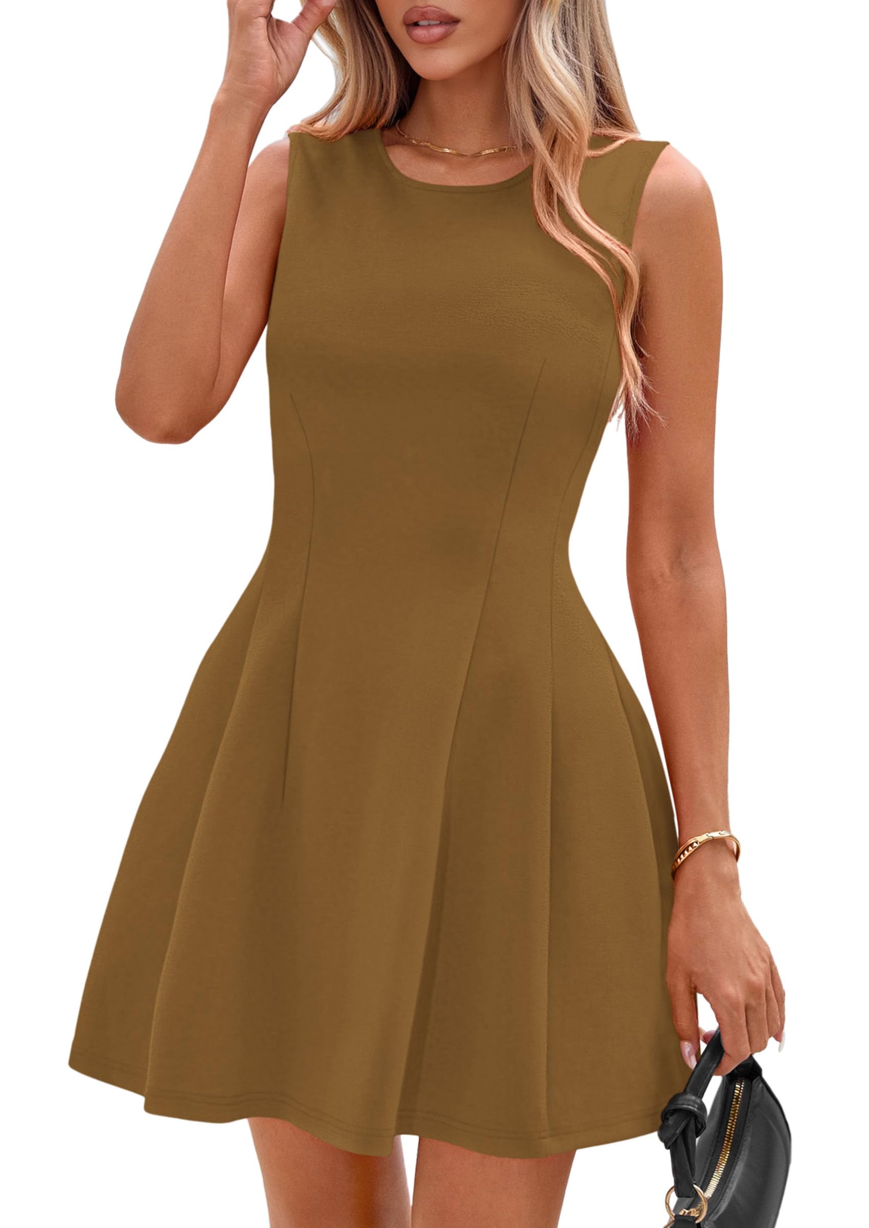 PRETTYGARDEN Summer Dresses for Women 2026 Elegant Classy Spring A Line Business Casual Work Graduation Cocktail Short Dress