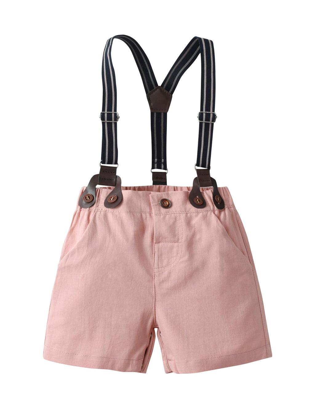 Boarnseorl Baby Boys Gentleman Outfits Suits, Infant Shirt+Shorts+Bow Tie+Suspenders