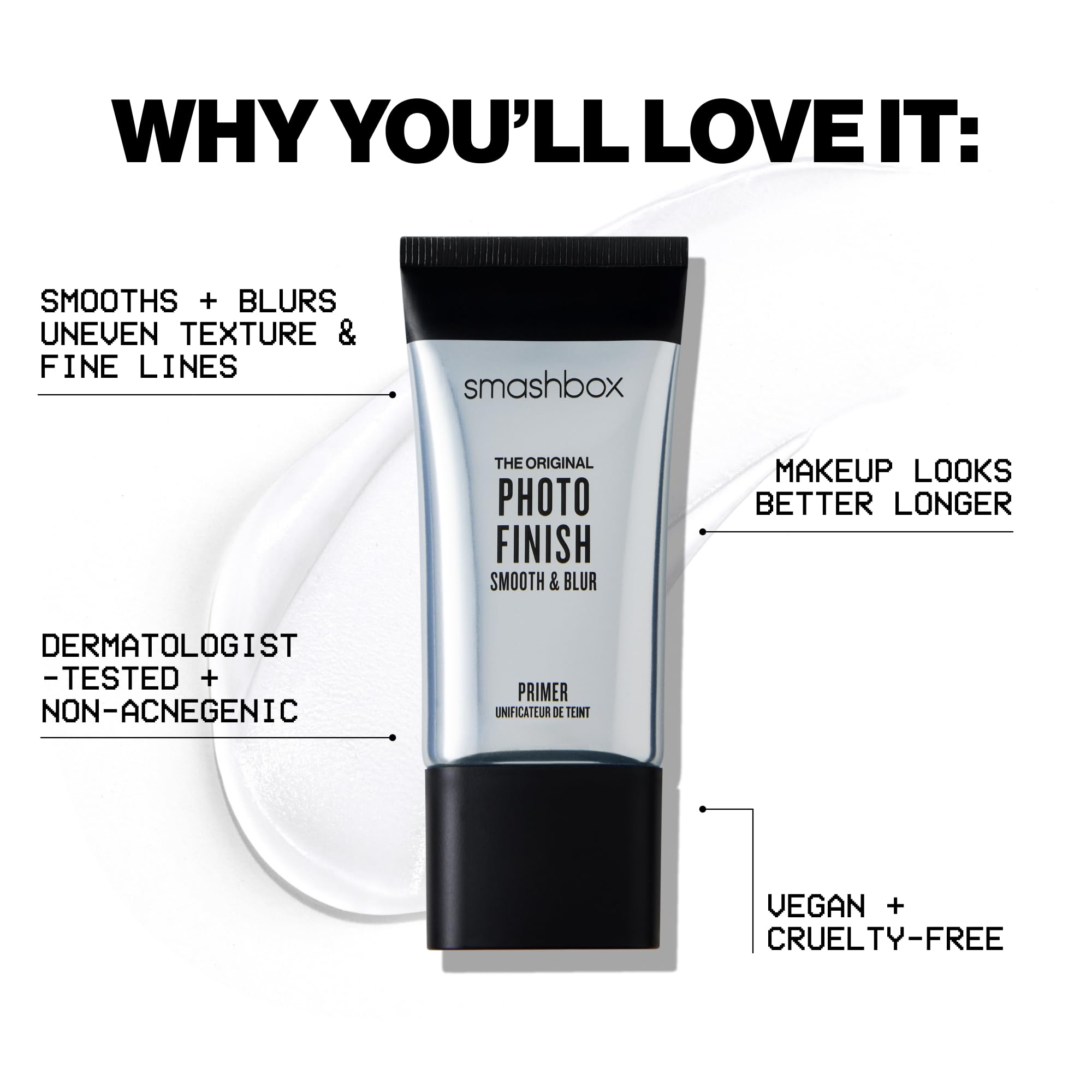 Smashbox The Original Photo Finish Smooth & Blur Makeup Primer | Instantly Smooths and Blurs Fine Lines and Pores | Vitamins A + E
