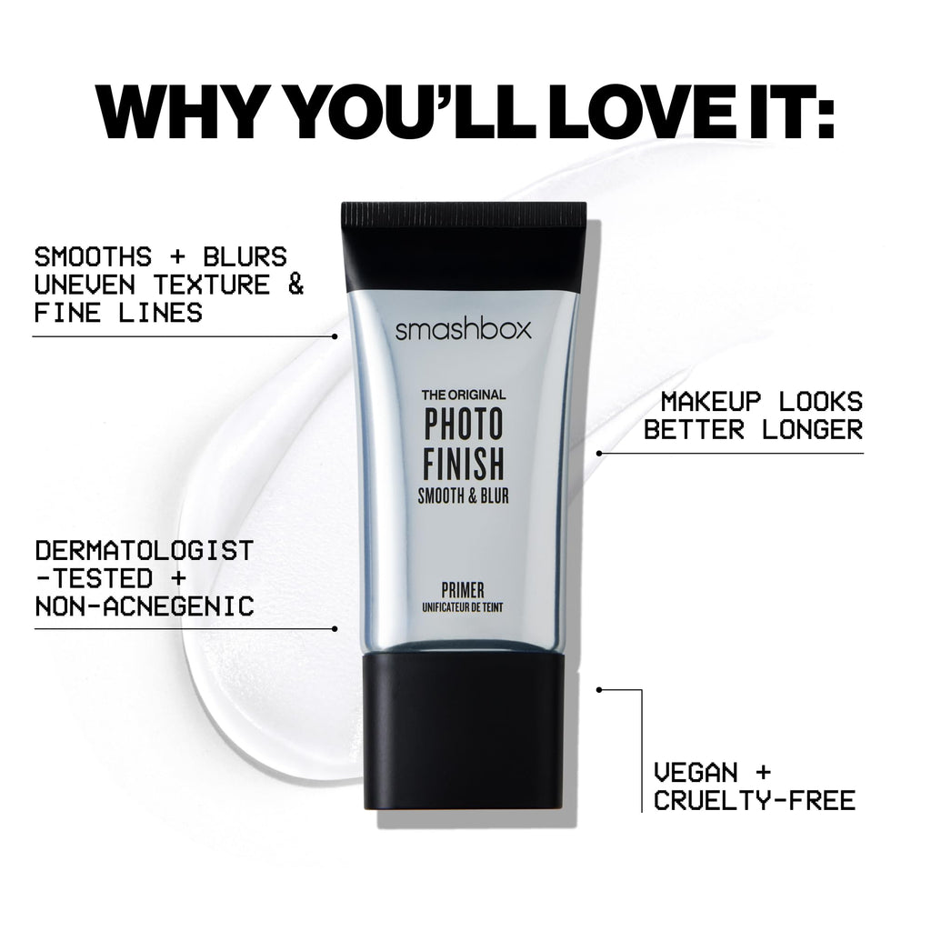 Smashbox The Original Photo Finish Smooth & Blur Makeup Primer | Instantly Smooths and Blurs Fine Lines and Pores | Vitamins A + E