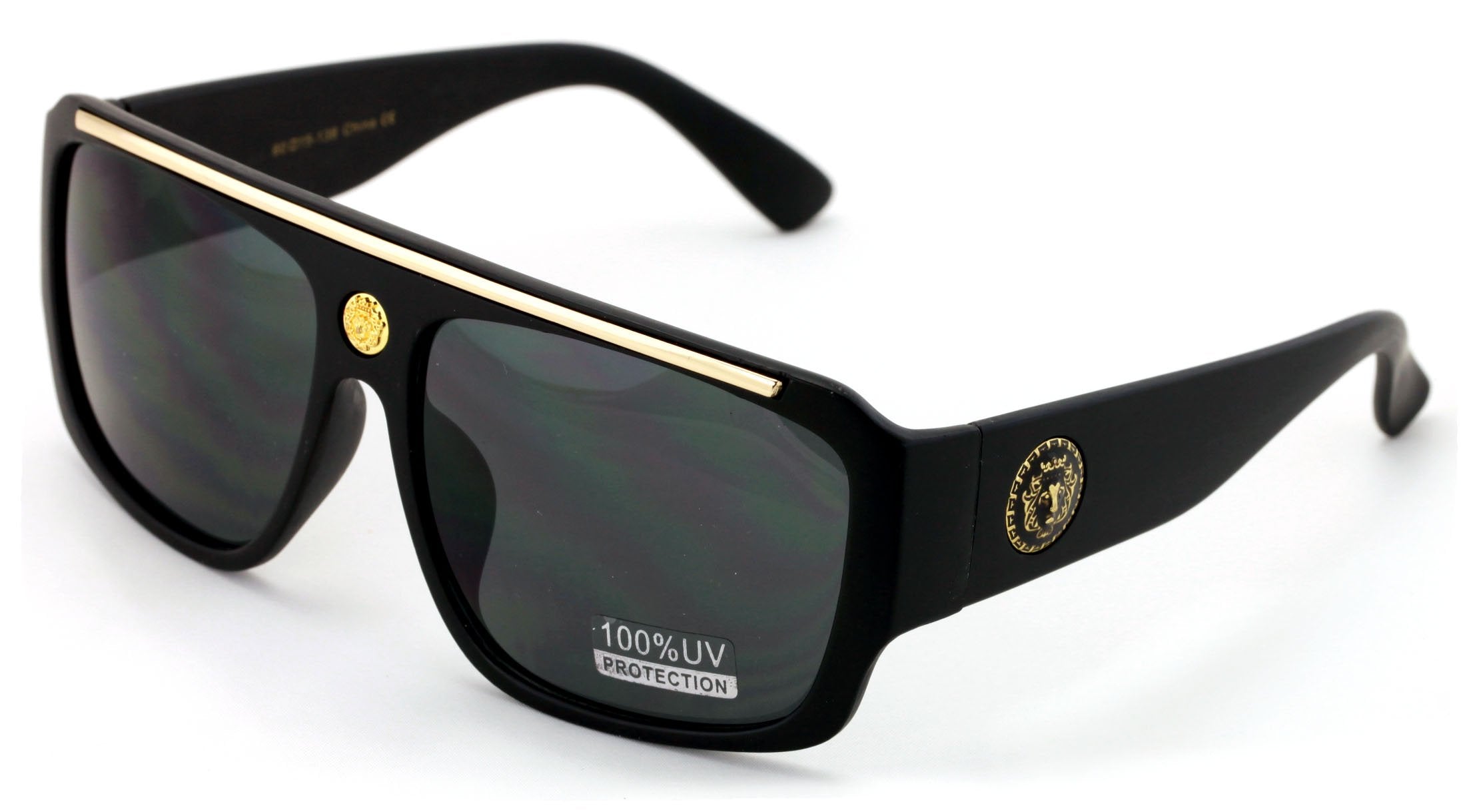 Lion Head Flat Top Hip Hop Rapper Retro Bold Sunglasses